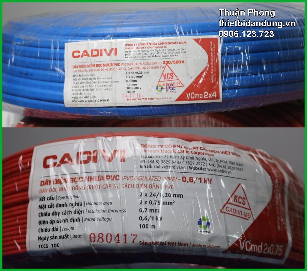 Dây điện Cadivi bao nhiêu tiền 1 mét loại 1.5