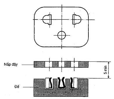 Khoảng cách tối thiểu từ nắp đậy đến cực tiếp xúc của ổ cắm