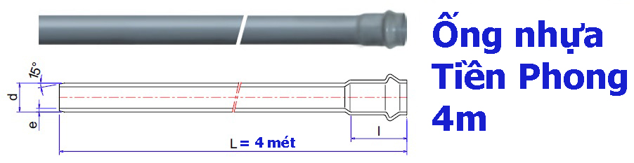 Ống nhựa tiền phong 4m và khối lượng ống nhựa Pn9 Tiền Phong