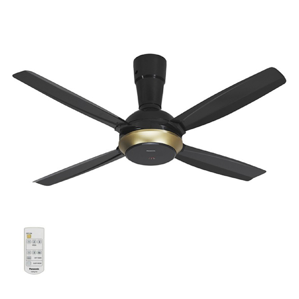 quạt trần 4 cánh Panasonic F‑56XPG màu đen có remote điều khiển từ xa công suất 59W