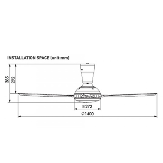 Bản vẻ Panasonic F‑56XPG-W màu trắng có remote điều khiển từ xa