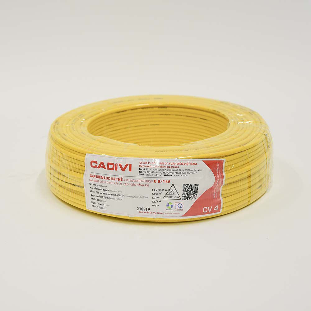 Bảng báo giá dây điện Cadivi CV 4.0 - 0,6/1kV | Thuận Phong