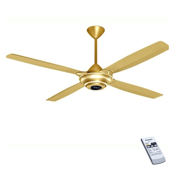 Quạt trần 4 cánh Panasonic F‑56MZG-GO màu vàng ánh kim có điều khiển từ xa