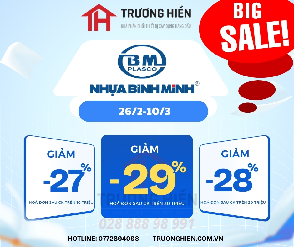 Khuyến mãi ống nhựa Bình Minh tại Trương Hiền – Ưu đãi đầu năm lên đến 29%