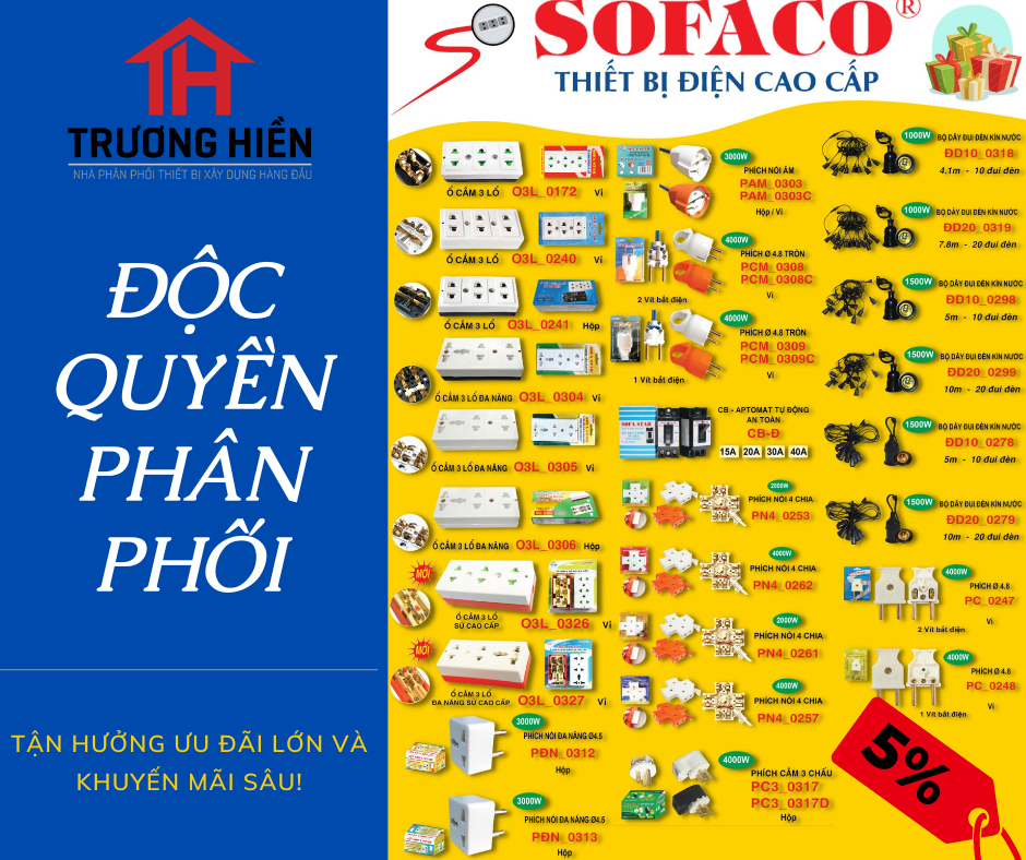 Thiết bị điện Sofa – Giải pháp chất lượng, giá sỉ tốt cho thợ điện và đại lý