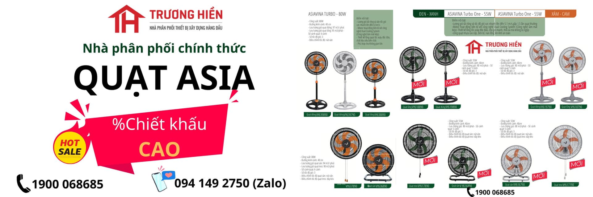Đại lý quạt Asia Trương Hiền - Rẻ nhất , chất lượng , uy tín