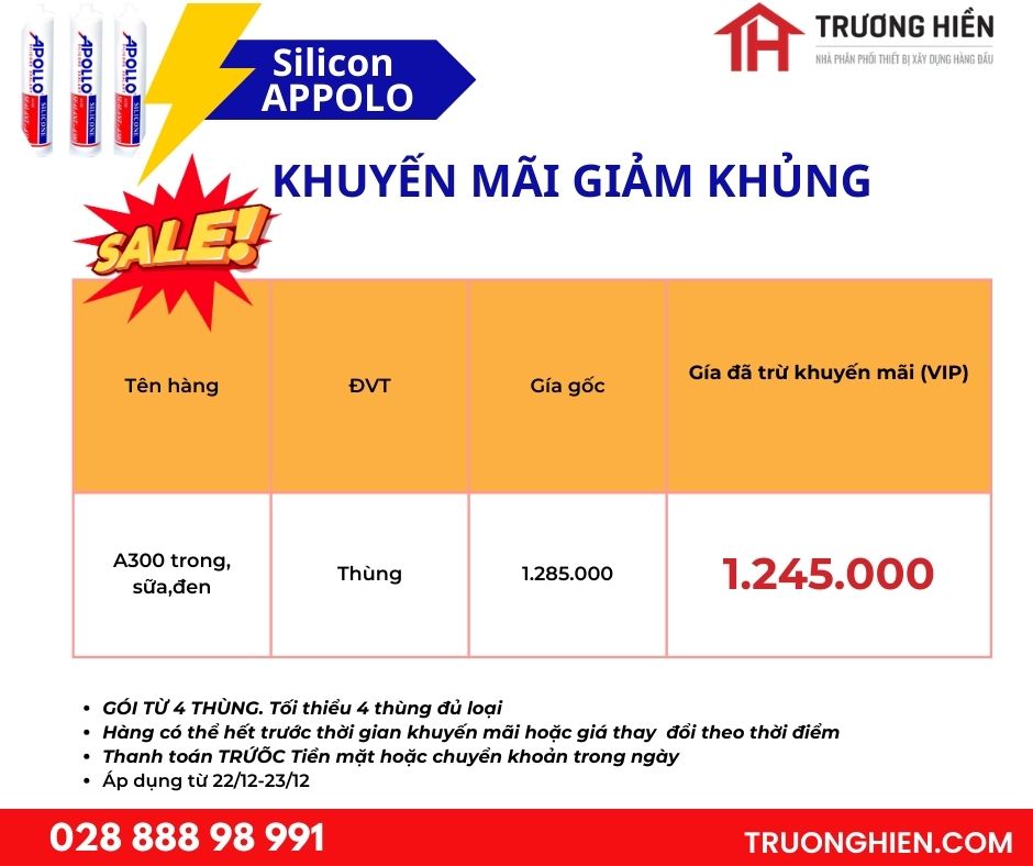 Phân Phối Silicon Apolo Chính Hãng – Giá Sỉ Cho Đại Lý & Công Trình