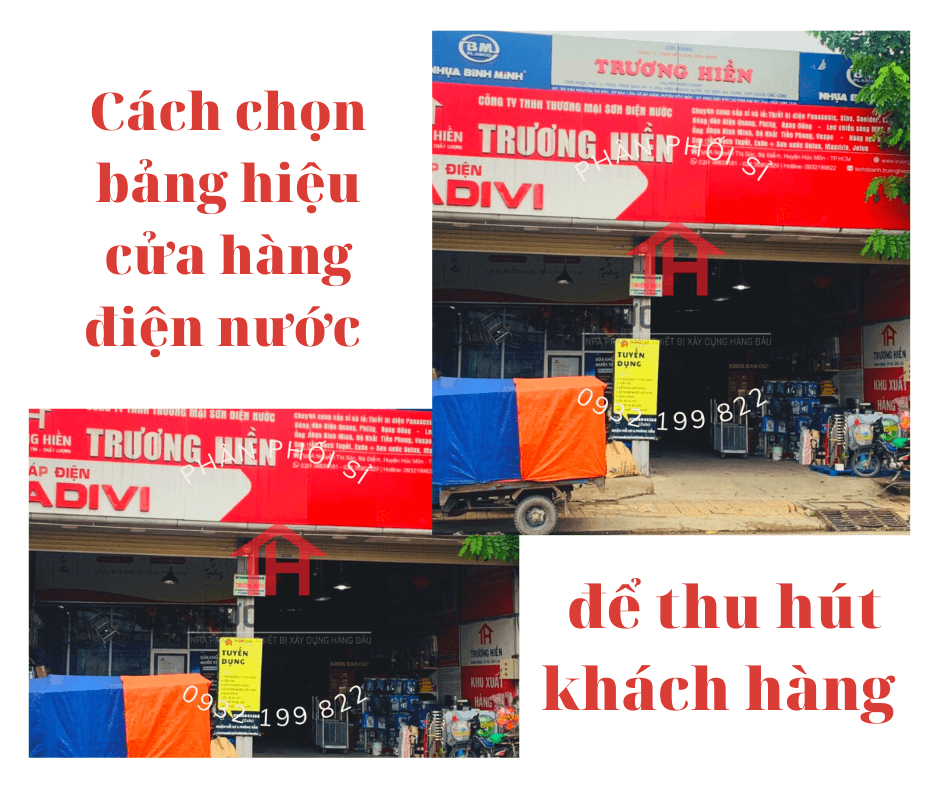 Cách chọn bảng hiệu cửa hàng điện nước để thu hút khách hàng