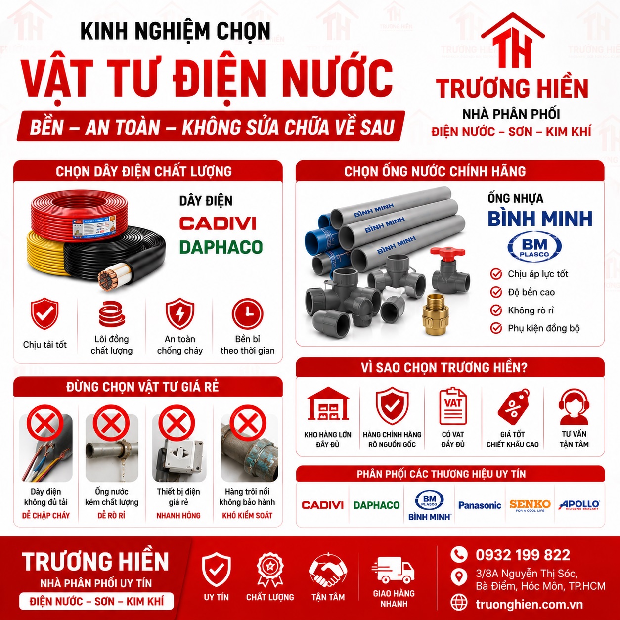 Kinh Nghiệm Chọn Vật Tư Điện Nước Bền, An Toàn Để Không Sửa Chữa Về Sau