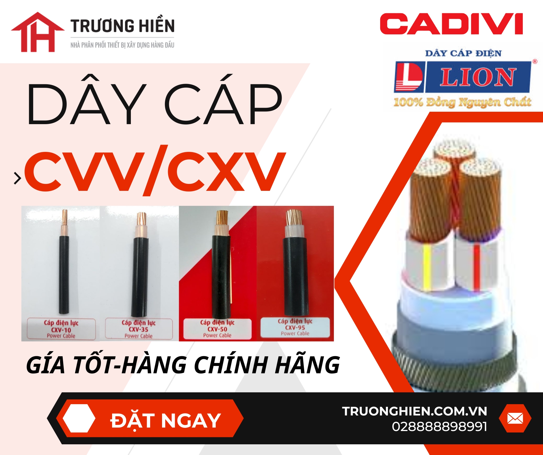 DÂY CÁP ĐIỆN CVV/CXV CHÍNH HÃNG CADIVI, DAPHACO – GIÁ TỐT TẠI NHÀ PHÂN PHỐI TRƯƠNG HIỀN