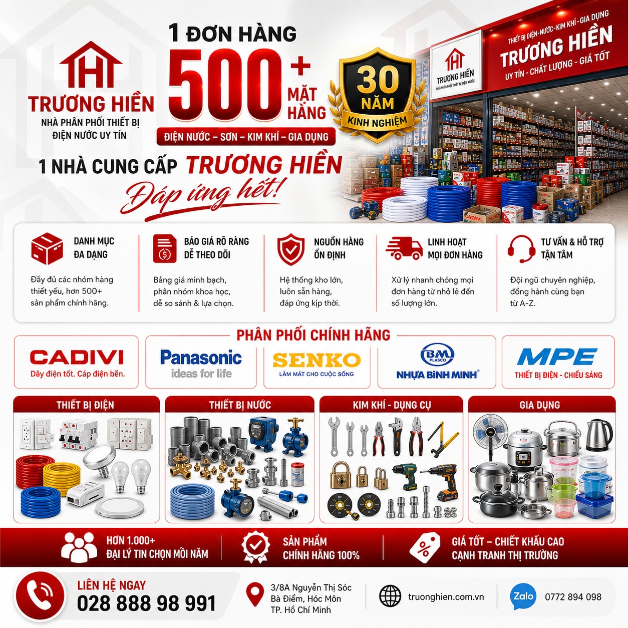 Tổng Kho Điện Nước Kim Khí Gia Dụng | Nhà Phân Phối Trương Hiền