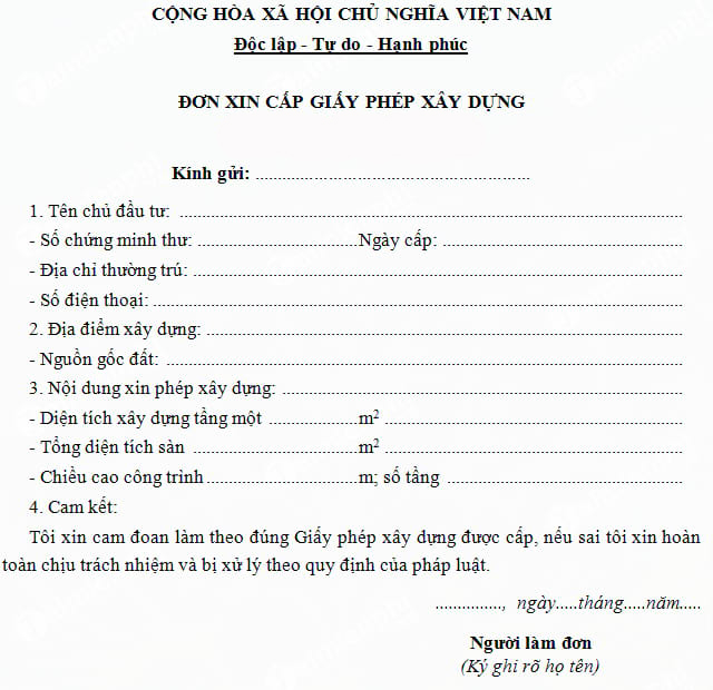 Thủ tục xin giấy phép xây dựng nhà cấp 4 ở Hồ Chí Minh