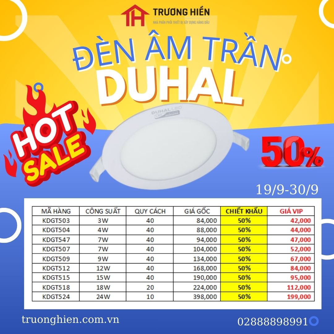 Phân Phối Đèn LED Âm Trần Duhal – Giải Pháp Chiếu Sáng Hiện Đại Cho Mọi Công Trình