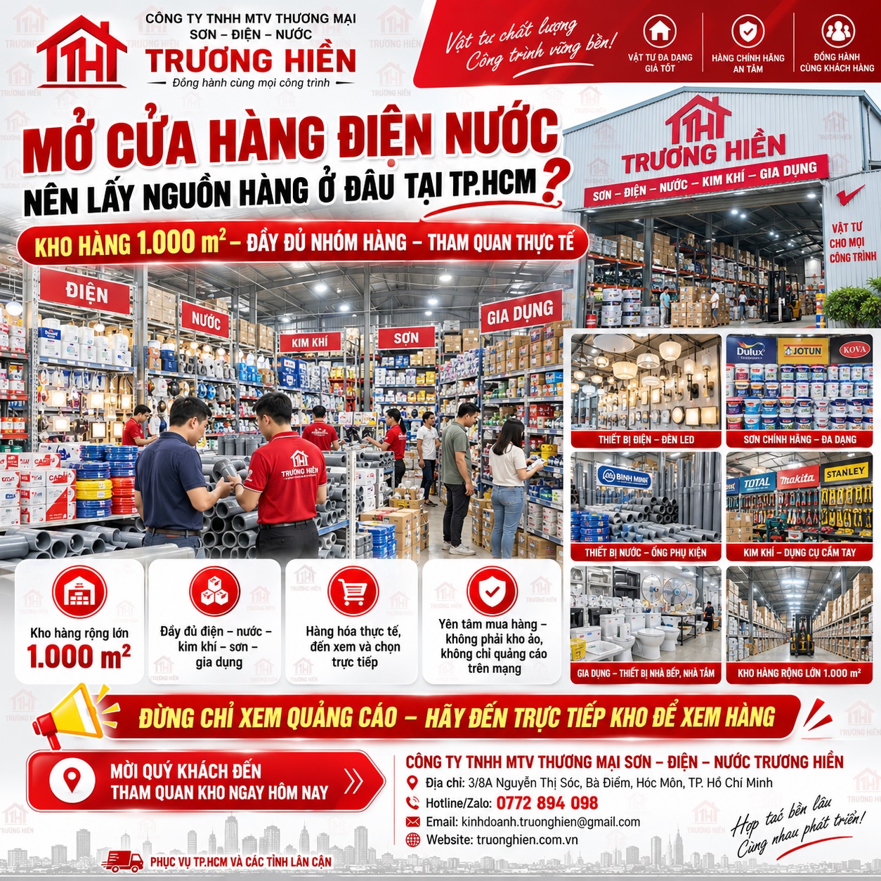Mở cửa hàng điện nước tại TP.HCM nên lấy nguồn hàng ở đâu? Gợi ý kho điện nước đầy đủ, có thể tham quan thực tế