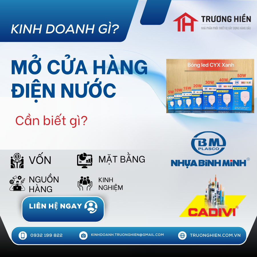 Mở Cửa Hàng Điện Nước Từ A–Z: Vốn – Hàng Hóa – Nguồn Nhập – Kinh Nghiệm Thực Tế