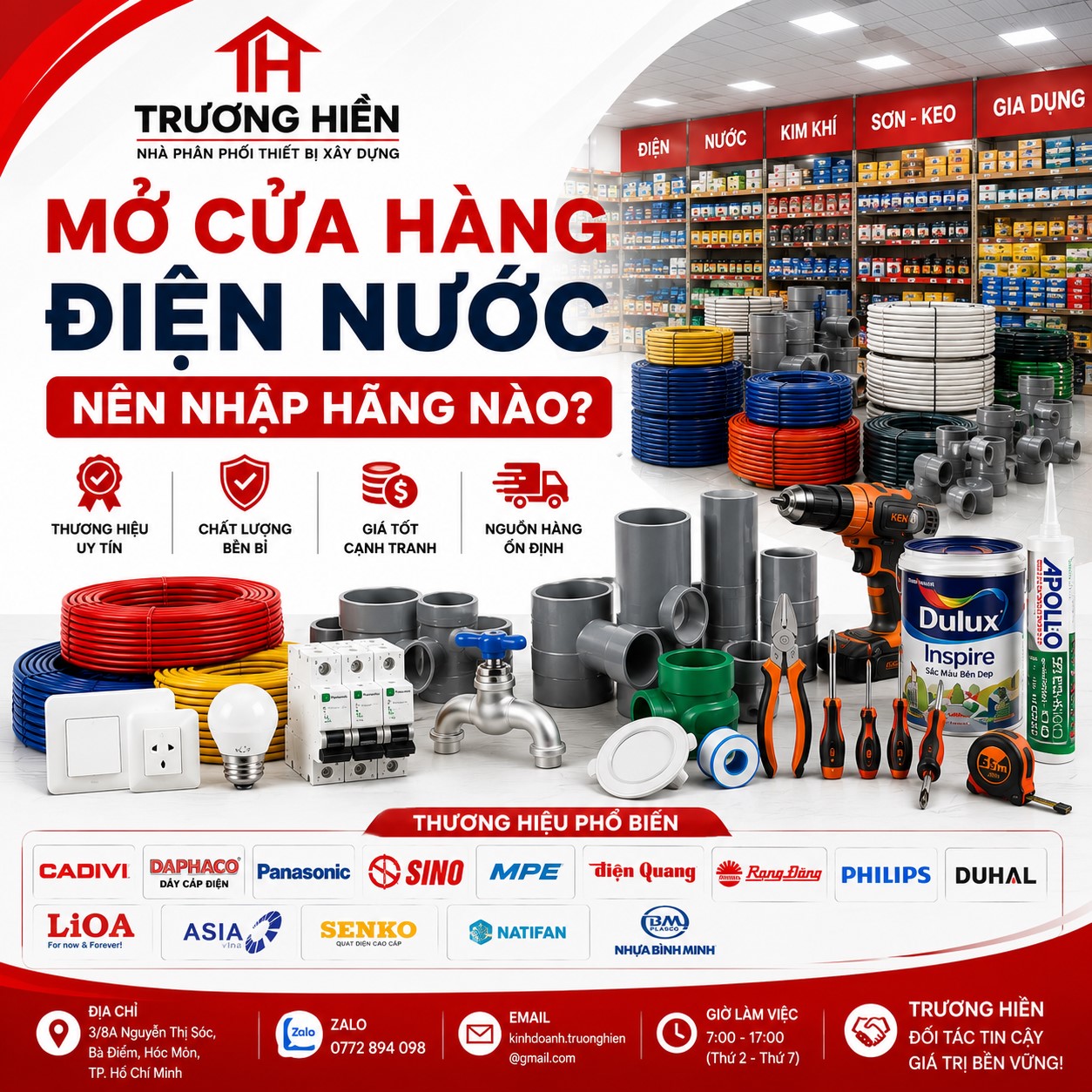 Mở Cửa Hàng Điện Nước Nên Nhập Hãng Nào? Top Thương Hiệu Dễ Bán Cho Người Mới