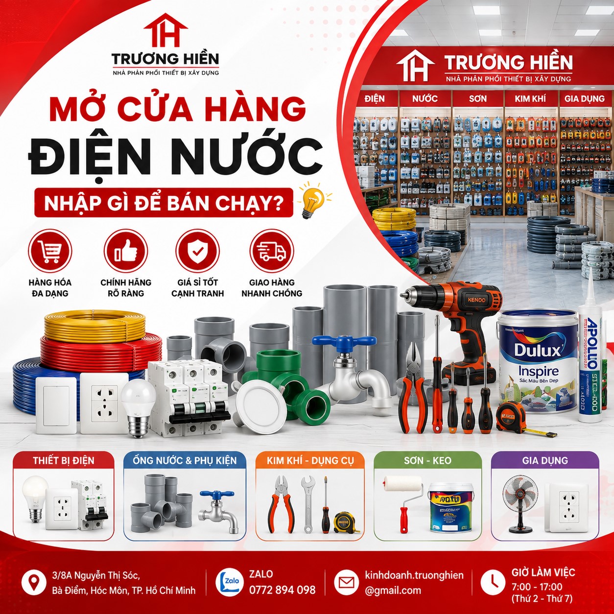 Mở Cửa Hàng Điện Nước Cần Nhập Những Mặt Hàng Gì? Danh Sách Hàng Bán Chạy Cho Người Mới