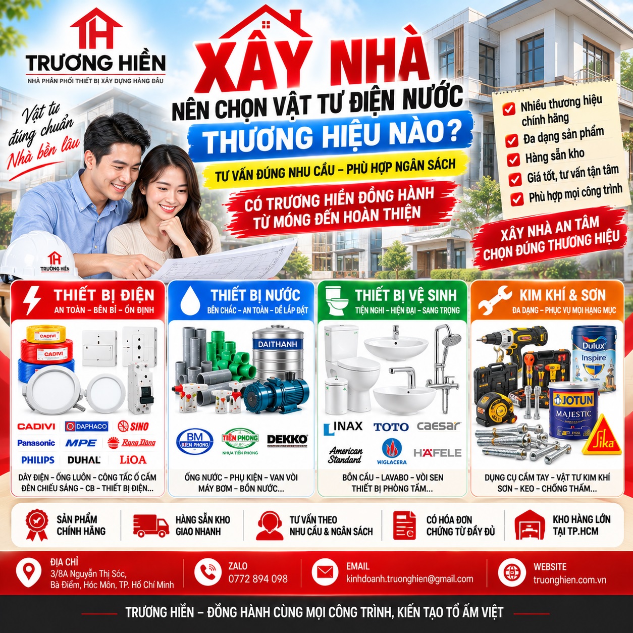 Xây Nhà Nên Chọn Vật Tư Điện Nước Thương Hiệu Nào? Kinh Nghiệm Chọn Đúng, Phù Hợp Ngân Sách