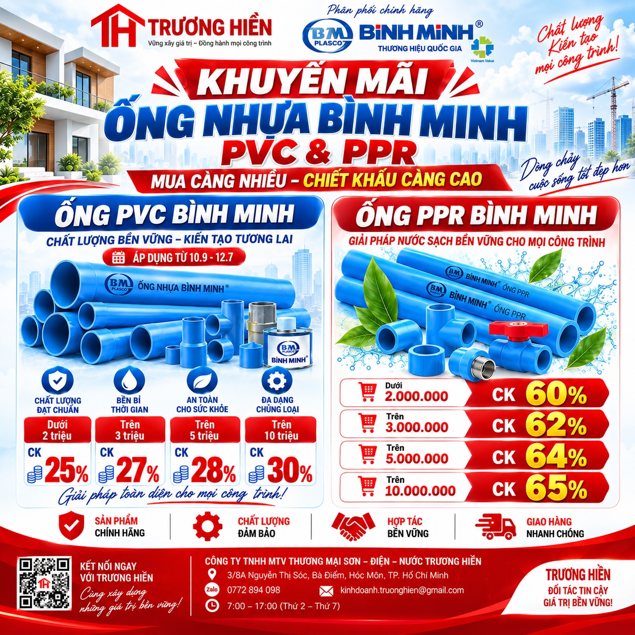 Ống Nhựa Bình Minh Khuyến Mãi Lớn – Chiết Khấu Hấp Dẫn Tại Trương Hiền
