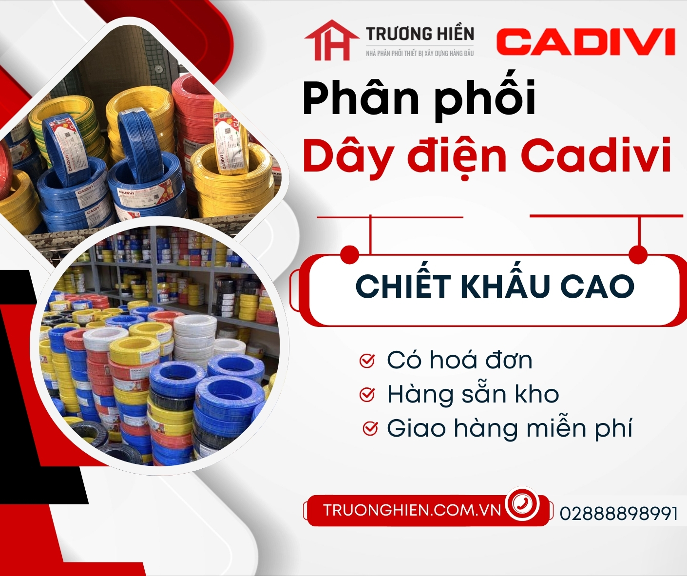 DÂY ĐIỆN CADIVI GIÁ TỐT – CHÍNH HÃNG – GIAO NHANH TẠI TRƯƠNG HIỀN