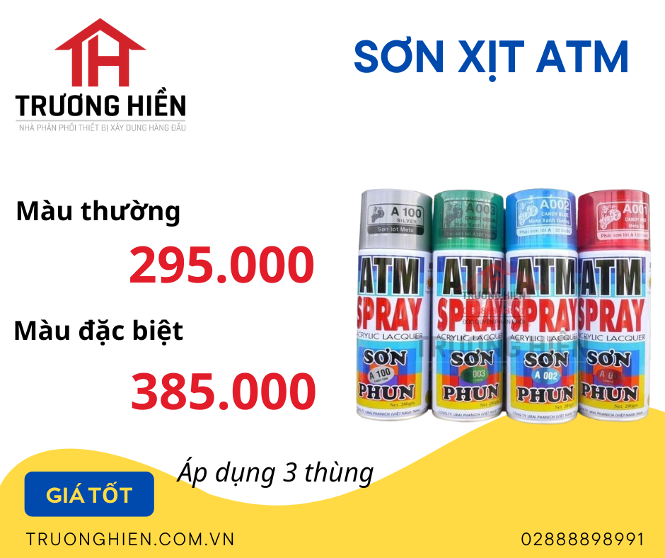Phân Phối Sơn Xịt ATM Giá Tốt Nhất – Trương Hiền Dẫn Đầu Ngành Điện Nước & Sơn