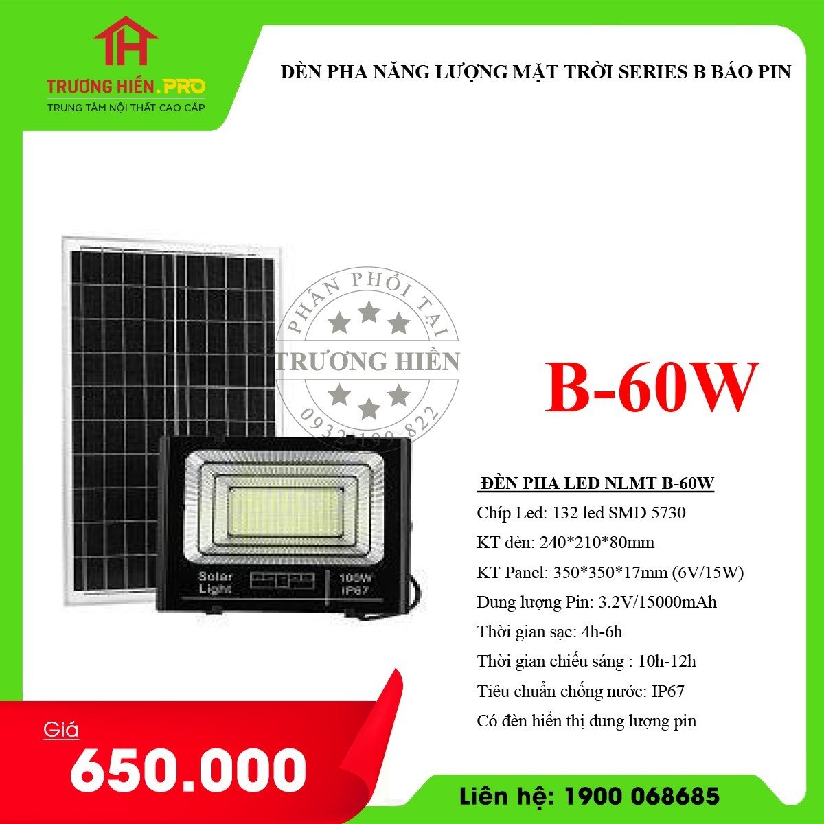 Phân Phối Đèn Pha Năng Lượng Mặt Trời 60W-300W, Bao Lắp Đặt Tại TP.HCM