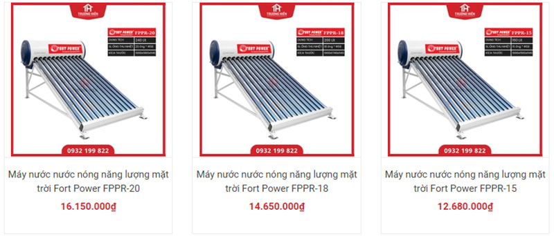 Máy nước nóng năng lượng mặt trời Fort Power