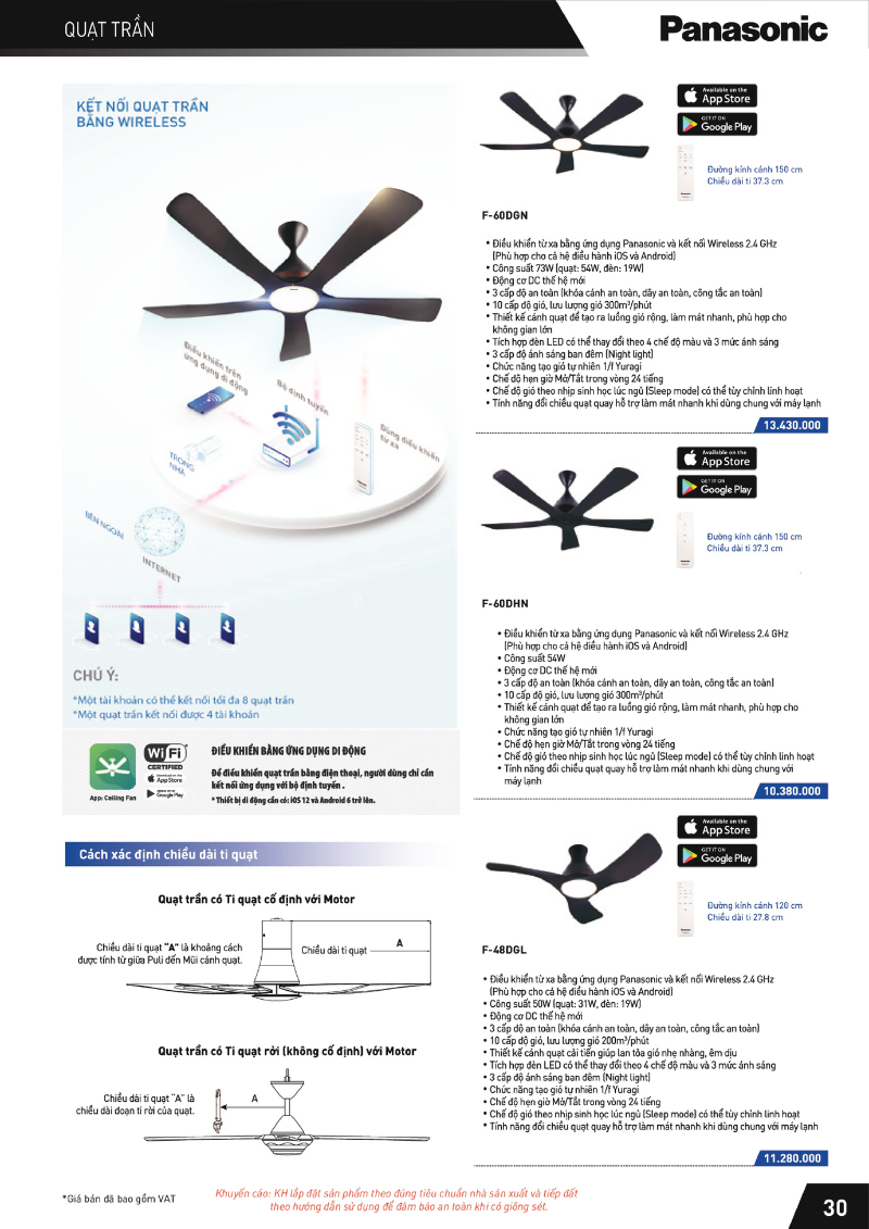 Nên mua quạt trần Panasonic ở đâu
