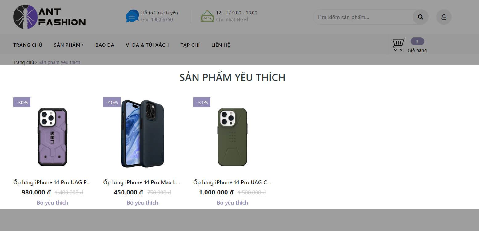 Sản phẩm yêu thích