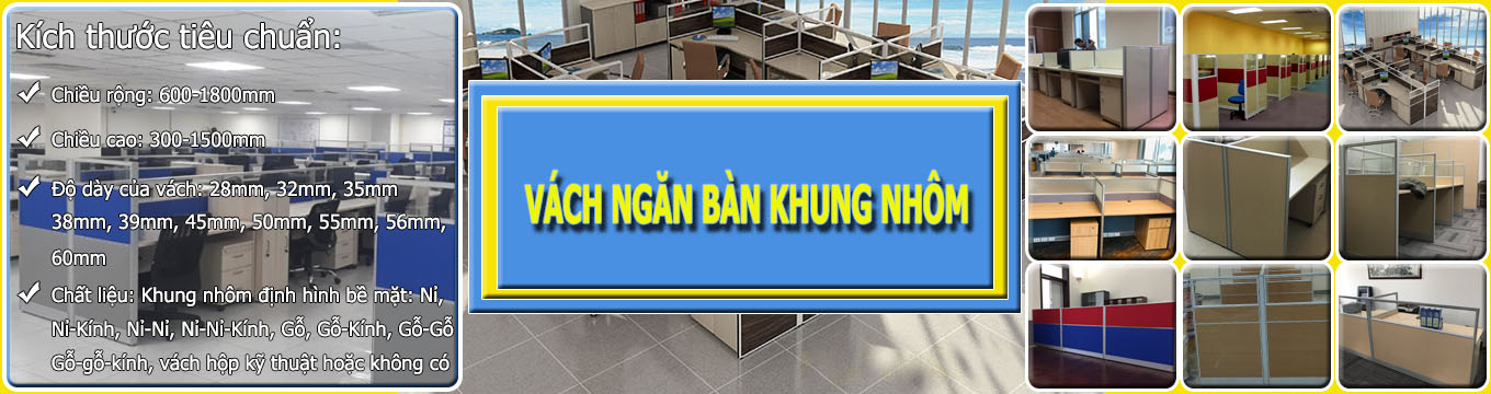 Vách ngăn bàn khung nhôm