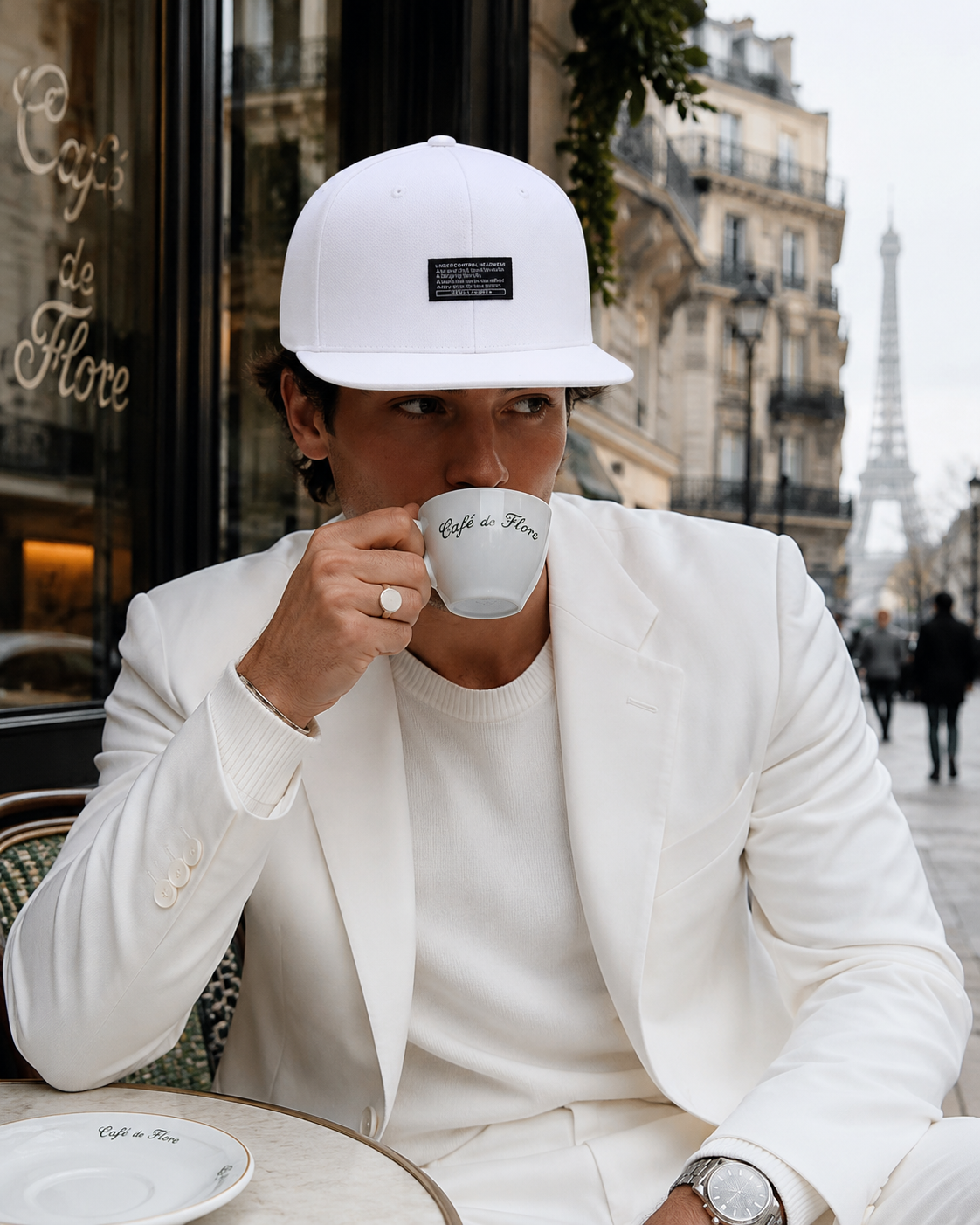 Nón Snapback NHS Under Trắng - Hoàng Tử Paris UnderT_BN.