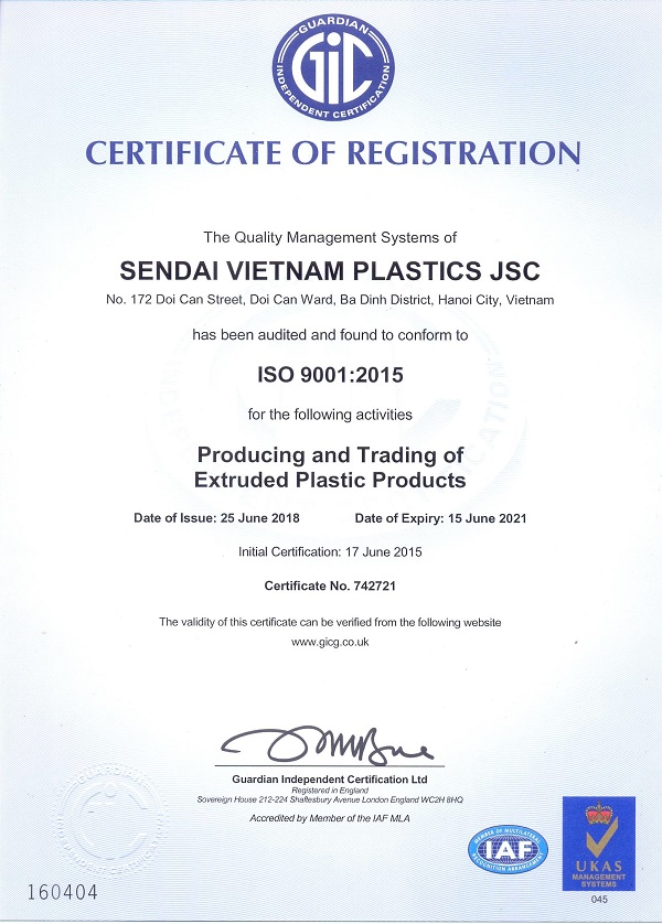 CÔNG TY CỔ PHẦN NHỰA SENDAI VIỆT NAM