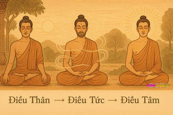 Điều Thân → Điều Tức → Điều Tâm: Tiến Trình Vàng Trong Thiền Yoga Cổ Điển