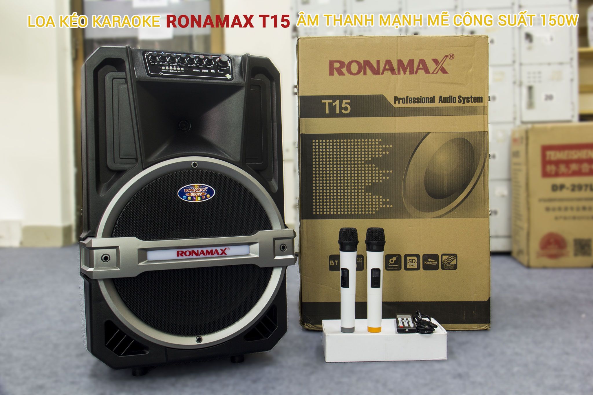 Loa kéo RONAMAX T15 + 2 Mic