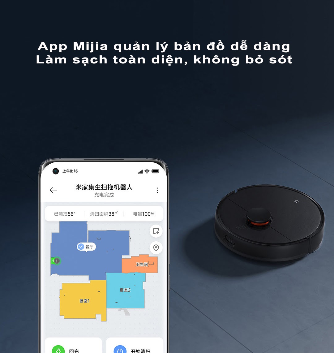 robot hut bui gom rac xiaomi 14 - Robot hút bụi Xiaomi Mijia Mop 2 Ultra STYTJ05ZHM