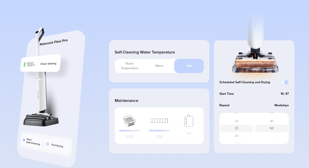 Roborock Flexi Pro và Roborock Flexi Lite Sản phẩm hút bụi thông minh cho không gian sống sạch sẽ và linh hoạt