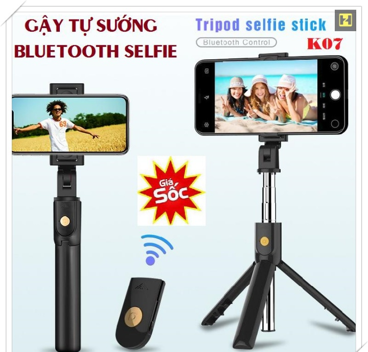 Gậy chụp ảnh Tripod K07 + Remote Bluetooth