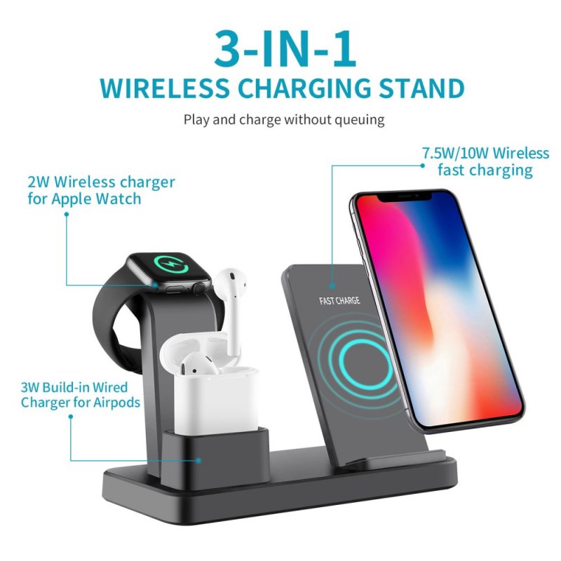 Bộ sạc không dây 3 in 1 Q12