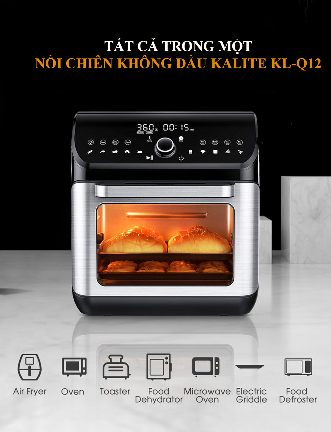Nồi Chiên Không Dầu Kalite KL-Q12