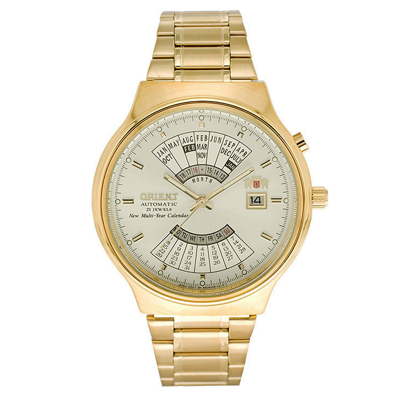 đeo Tay Orient Automatic 21 Jewels Multi Year Calendar Đồng Hồ Cơ Nam Orient FEU00008CW (Automatic)