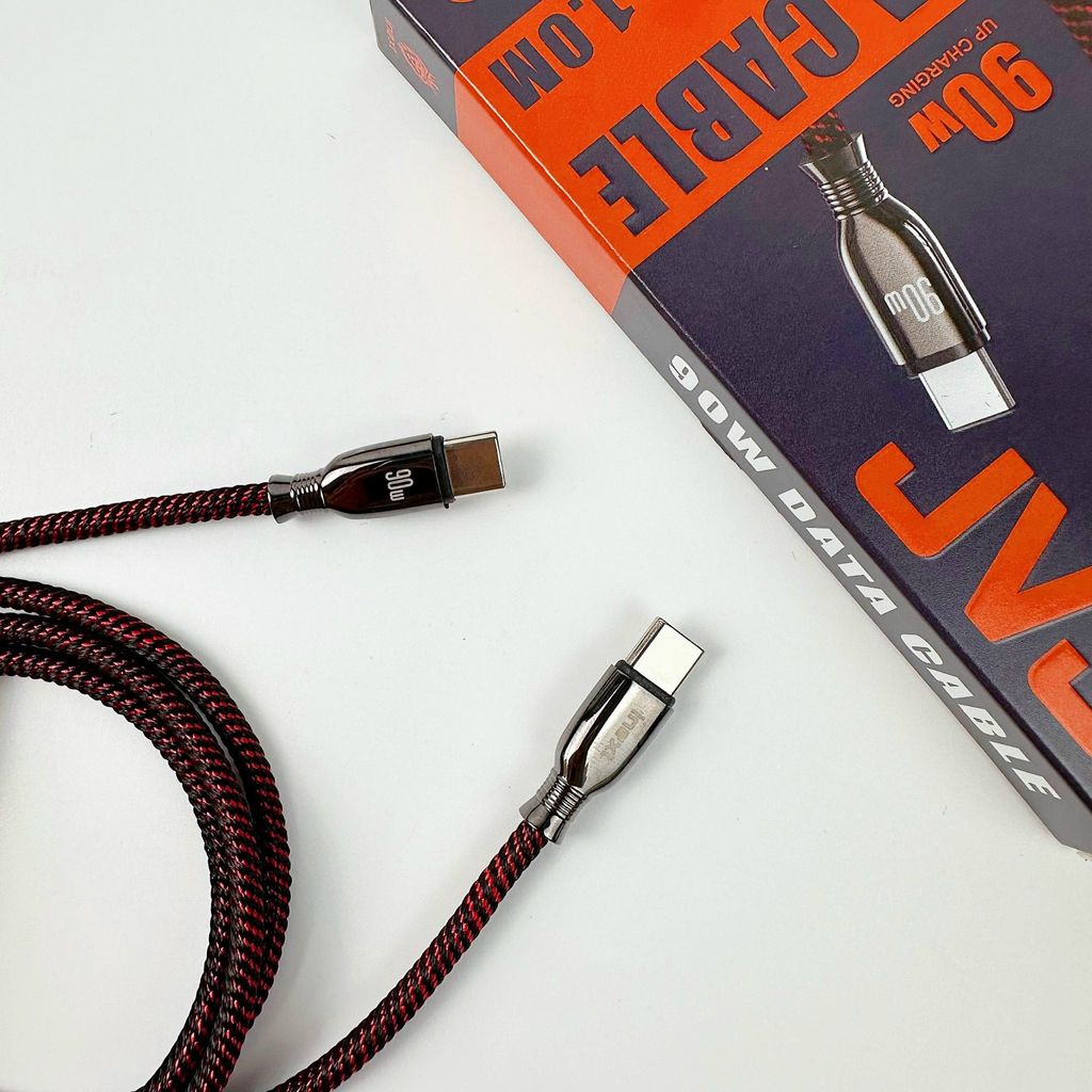 Cáp sạc nhanh JVJ iNext X3, X5 - 1m dây dù Type C - Type C, Type C - Lightning