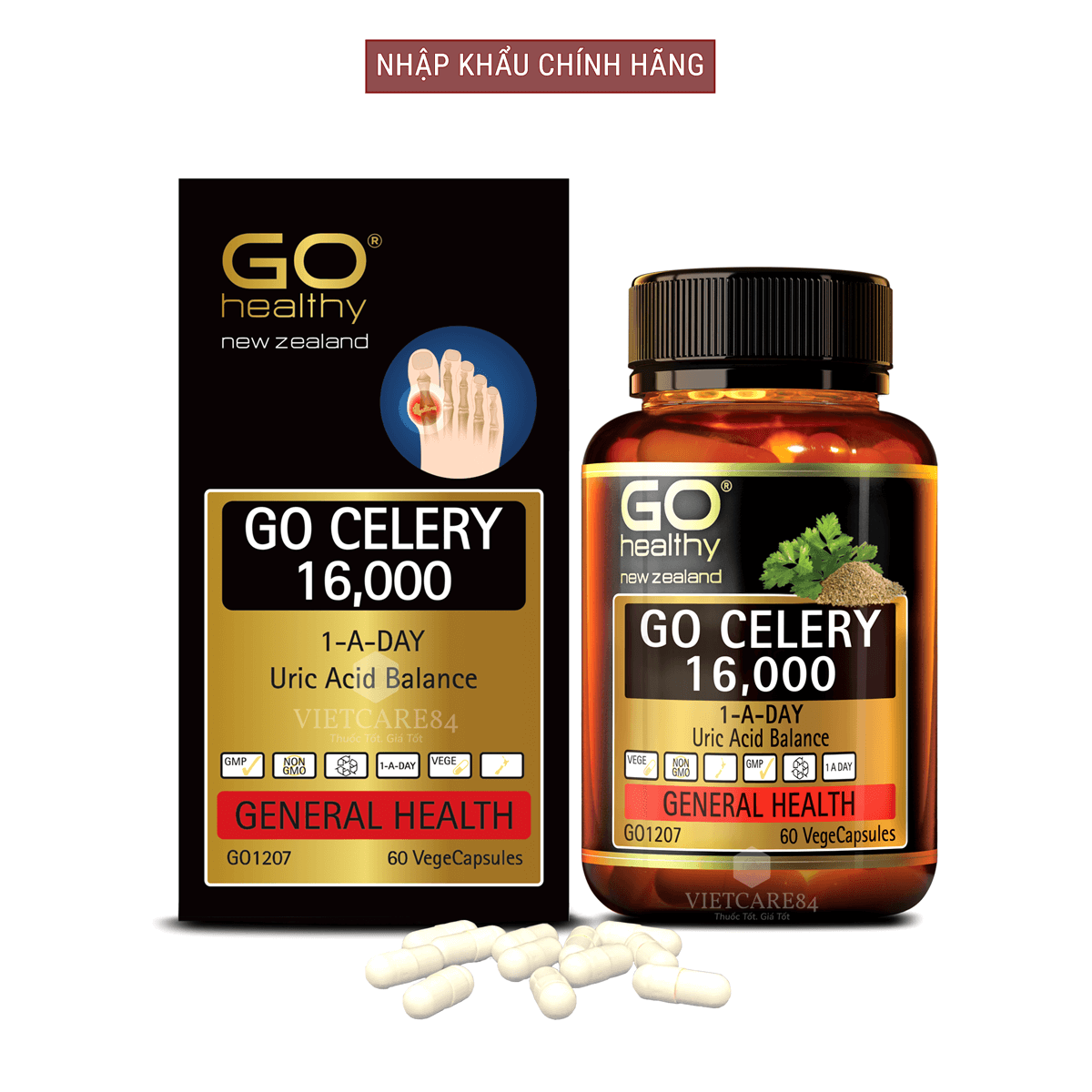 Viên gout nhập khẩu chính hãng New Zealand GO CELERY 16000 60 viên