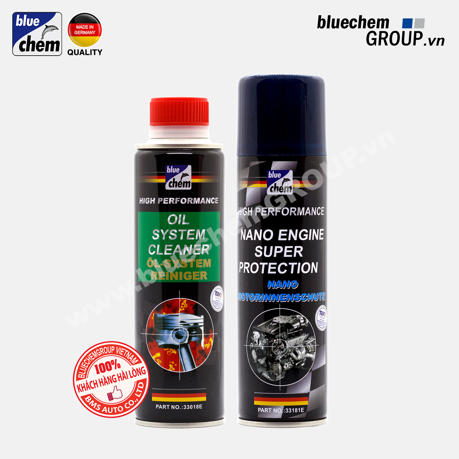 Cặp sản phẩm Bluechem Vệ sinh và Bảo dưỡng Động cơ (Couple Engine Clean & Protect)