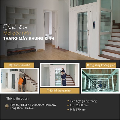Dự án thang máy tích hợp giếng thang