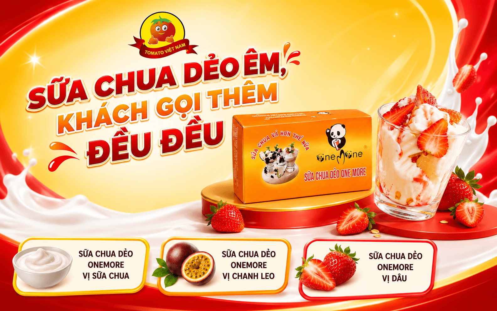 Sữa Chua Dẻo Êm Khách Quay Lại Đều Đều Cùng Tomato