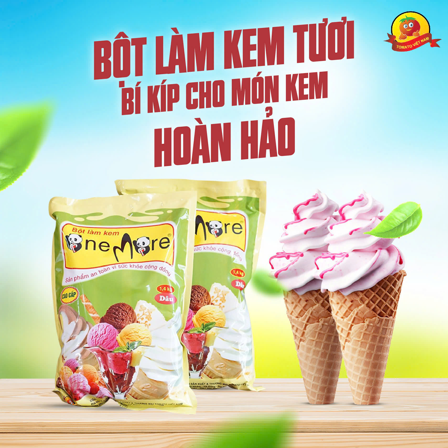 BỘT LÀM KEM TƯƠI ONE MORE - BÍ KÍP CHO MÓN KEM HOÀN HẢO