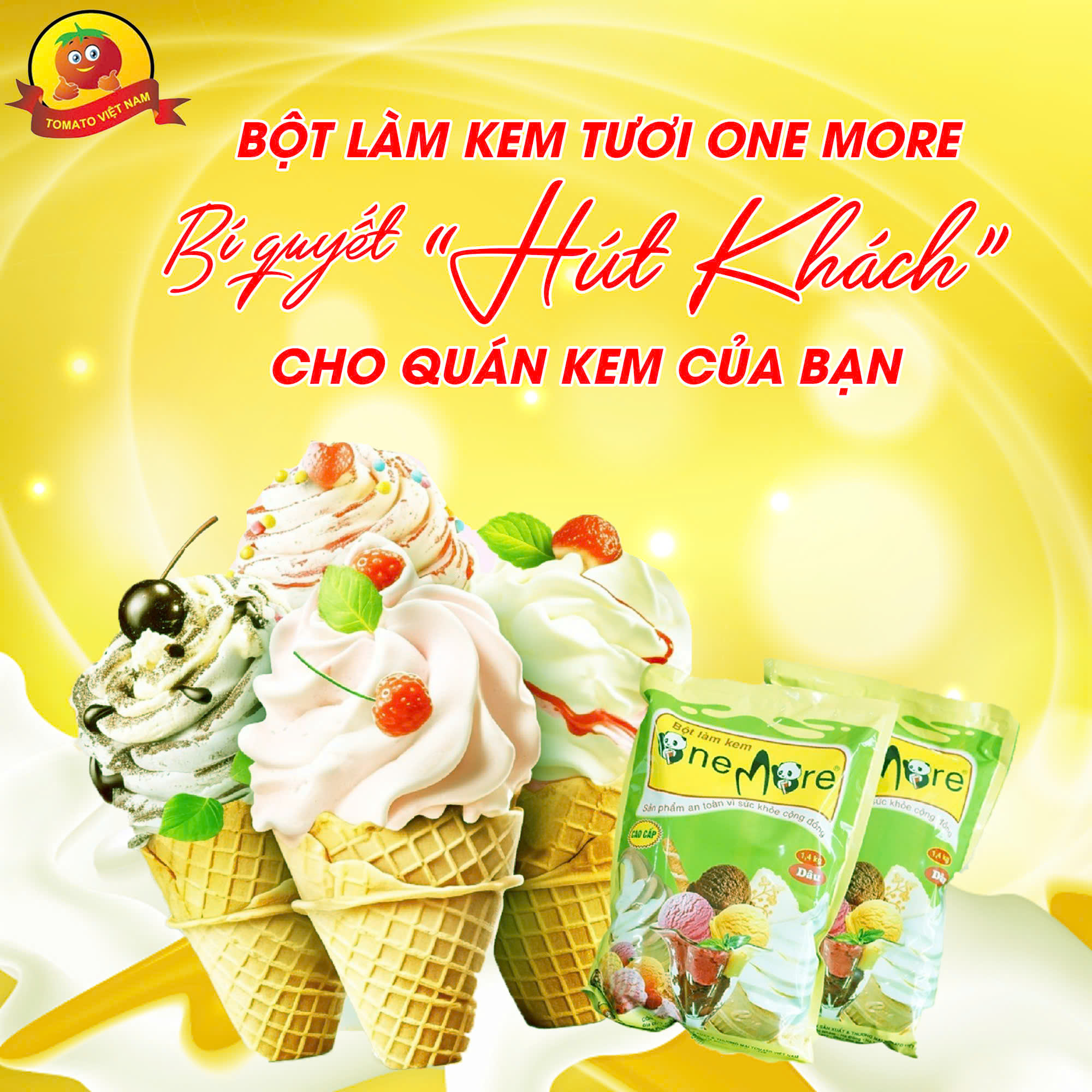 BỘT LÀM KEM TƯƠI ONE MORE – BÍ QUYẾT 