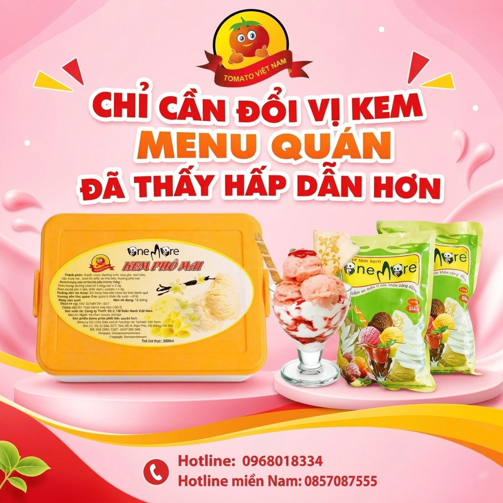 Tomato Giúp Menu Quán Hấp Dẫn Hơn Chỉ Với Vị Kem Mới
