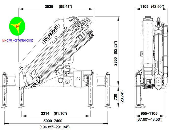 cẩu gập 10 tấn palfinger