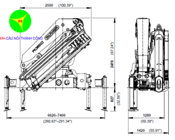 cẩu gập palfinger 13 tấn